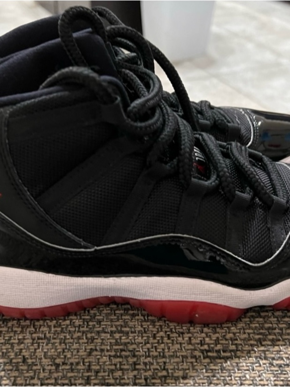 Jordan Kids Black and Red High-Top Sneakers